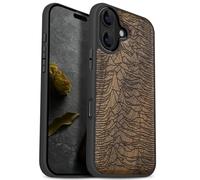 Carveit Custodia Compatibile MagSafe per iPhone 17 Case, Legno Cover avec Magnetico per Apple 17 Custodia Paraurti Robusto TPU (Noce-La prima Pulsar/CP 1919)