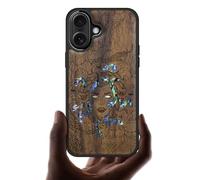 Carveit Custodia Compatibile MagSafe per iPhone 17 Cover, Incisione in Legno e intarsio di cozze per Apple iPhone 17 Custodia Magnetico (Noce Legno-L'enigma di Medusa)