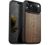 Carveit Custodia Compatibile MagSafe per iPhone 17 Pro Max Case, Legno Cover avec Magnetico per Apple 17 Pro Max Custodia Paraurti Robusto TPU (Noce-La prima Pulsar/CP 1919)
