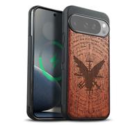 Carveit Custodia Compatibile MagSafe per Pixel 10 / Pixel 10 Pro Case, Legno Cover avec Magnetico per Google Pixel 10/10 Pro Custodia Paraurti TPU (Rosea-Crow mistico con simboli esoterici)