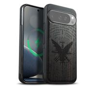 Carveit Custodia Compatibile MagSafe per Pixel 10 Pro XL Case, Legno Cover avec Magnetico per Google Pixel 10 Pro XL Custodia Paraurti TPU (Legno nero-Crow mistico con simboli esoterici)