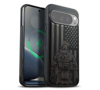 Carveit Custodia Compatibile MagSafe per Pixel 10 Pro XL Case, Legno Cover avec Magnetico per Google Pixel 10 Pro XL Custodia Paraurti TPU (Legno nero-Soldato al Valore e all'Onore)