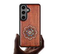 Carveit Custodia Compatibile MagSafe per Samsung S26 Plus Cover, Incisione in Legno e intarsio di cozze per Galaxy S26 Plus Magnetico con Custodia (Rosea-Mystic Floral Harmony)