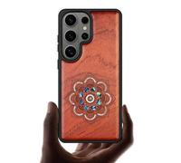 Carveit Custodia Compatibile MagSafe per Samsung S26 Ultra Cover, Incisione in Legno e intarsio di cozze per Galaxy S26 Ultra Magnetico con Custodia (Rosea-Mystic Floral Harmony)