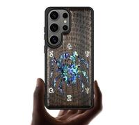 Carveit Custodia Compatibile MagSafe per Samsung S26 Ultra Cover, Incisione in Legno e intarsio di cozze per Galaxy S26 Ultra Magnetico con Custodia (Legno nero-Ragno Tra le Rune Mistiche)