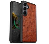 Carveit Custodia In Legno Compatibile MagSafe con Galaxy S25 Custodia, Magnetico Case avec Antiurto con Protezione Per Samsung S25 Cover (Rosea-Il Linguaggio Dell'Universo)