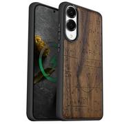 Carveit Custodia In Legno Compatibile MagSafe con Galaxy S25 Edge Custodia, Magnetico Case avec Antiurto con Protezione Per Samsung S25 Edge Cover (Noce-Il Linguaggio Dell'Universo)