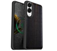 Carveit Custodia In Legno Compatibile MagSafe con Galaxy S25 Edge Custodia, Magnetico Case avec Antiurto con Protezione Per Samsung S25 Edge Cover (Legno nero-Il Linguaggio Dell'Universo)