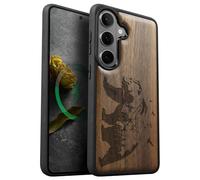 Carveit Custodia In Legno Compatibile Magsafe con Galaxy S26 Custodia, Magnetico Case avec Antiurto con Protezione Per Samsung S26 Cover (Noce-Orso e Valli)