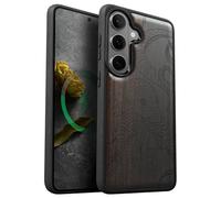 Carveit Custodia In Legno Compatibile Magsafe con Galaxy S26 Custodia, Magnetico Case avec Antiurto con Protezione Per Samsung S26 Cover (Legno nero-Potere degli abissi marini)