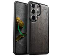 Carveit Custodia In Legno Compatibile Magsafe con Galaxy S26 Ultra Custodia, Magnetico Case avec Antiurto con Protezione Per Samsung S26 Ultra Cover (Legno nero-Potere degli abissi marini)