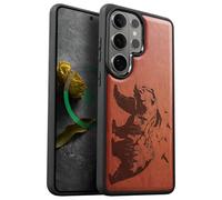 Carveit Custodia In Legno Compatibile Magsafe con Galaxy S26 Ultra Custodia, Magnetico Case avec Antiurto con Protezione Per Samsung S26 Ultra Cover (Rosea-Orso e Valli)