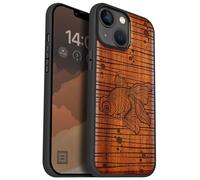 Carveit Custodia In Legno Compatibile MagSafe con iPhone 14 Custodia, Magnetico Case avec Antiurto con Protezione Per 14 Cover (Rosea-Grazia Fluida del Pesce Rosso)