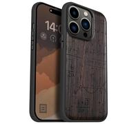 Carveit Custodia In Legno Compatibile MagSafe con iPhone 14 Pro Custodia, Magnetico Case avec Antiurto con Protezione Per 14 Pro Cover (Legno nero-Il Linguaggio Dell'Universo)