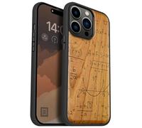 Carveit Custodia In Legno Compatibile MagSafe con iPhone 14 Pro Max Custodia, Magnetico Case avec Antiurto con Protezione Per 14 Pro Max Cover (Ciliegia-Il Linguaggio Dell'Universo)