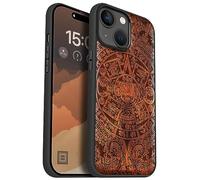 Carveit Custodia In Legno Compatibile MagSafe con iPhone 15 Custodia, Magnetico Case avec Antiurto con Protezione Per 15 Cover (Rosea-Calendario Maya)