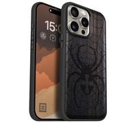 Carveit Custodia In Legno Compatibile MagSafe con iPhone 15 Pro Max Custodia, Magnetico Case avec Antiurto con Protezione Per 15 Pro Max Cover (Rosea-Dominio del Tessitore di Ragnatele)