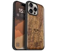 Carveit Custodia In Legno Compatibile MagSafe con iPhone 15 Pro Max Custodia, Magnetico Case avec Antiurto con Protezione Per 15 Pro Max Cover (Ciliegia-Dominio del Tessitore di Ragnatele)