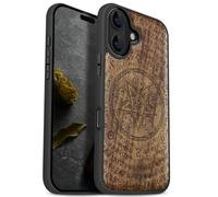 Carveit Custodia In Legno Compatibile MagSafe con iPhone 17 Custodia, Magnetico Case avec Antiurto con Protezione Per Apple 17 Cover (Noce-Sussurro dell'abisso)