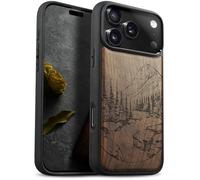 Carveit Custodia In Legno Compatibile MagSafe con iPhone 17 Pro Custodia, Magnetico Case avec Antiurto con Protezione Per Apple 17 Pro Cover (Noce-Paesaggio naturale)