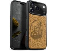 Carveit Custodia In Legno Compatibile MagSafe con iPhone 17 Pro Max Custodia, Magnetico Case avec Antiurto con Protezione Per Apple 17 Pro Max Cover (Ciliegia-Il senso muth di scolpiti)