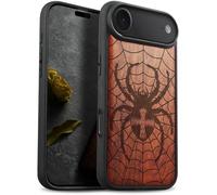 Carveit Custodia In Legno Compatibile MagSafe con iPhone Air Custodia, Magnetico Case avec Antiurto con Protezione Per Apple iPhone 17 Air Cover (Rosea-Dominio di Ragnatele)