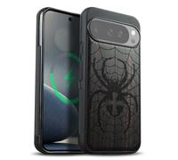 Carveit Custodia In Legno Compatibile MagSafe con Pixel 10 / Pixel 10 Pro Custodia, Magnetico Case avec con Protezione Per Google Pixel 10/10 Pro Cover (Legno nero-Dominio di Ragnatele)