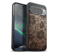 Carveit Custodia In Legno Compatibile MagSafe con Pixel 10 / Pixel 10 Pro Custodia, Magnetico Case avec con Protezione Per Google Pixel 10/10 Pro Cover (Noce-Grazia Fiorita)