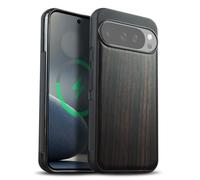 Carveit Custodia In Legno Compatibile MagSafe con Pixel 10 Pro Custodia, Magnetico Case avec Antiurto con Protezione Per Google Pixel 10 Pro Cover (Legno nero-Naturale)