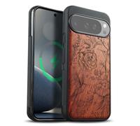 Carveit Custodia In Legno Compatibile MagSafe con Pixel 10 Pro XL Custodia, Magnetico Case avec con Protezione Per Google Pixel 10/10 Pro XL Cover (Rosea-La danza della e della grazia)