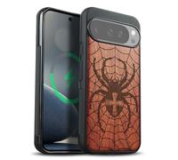 Carveit Custodia In Legno Compatibile MagSafe con Pixel 10 Pro XL Custodia, Magnetico Case avec con Protezione Per Google Pixel 10/10 Pro XL Cover (Rosea-Dominio di Ragnatele)