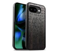 Carveit Custodia In Legno Compatibile MagSafe con Pixel 10a Custodia, Magnetico Case avec Antiurto con Protezione Per Google Pixel 10a Cover (Legno nero-Mano di chiromanzia mistica)