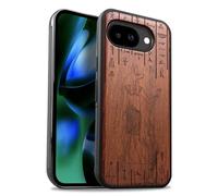 Carveit Custodia In Legno Compatibile MagSafe con Pixel 10a Custodia, Magnetico Case avec Antiurto con Protezione Per Google Pixel 10a Cover (Rosea-Geroglifici di Anubi)