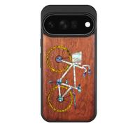 Carveit Custodia in Legno Per Pixel 11 Pro, Rosea-Bicicletta Classica | Cover avec Magnetico Incisione in Legno e Intarsio di Cozze Case Compatibile MagSafe con Google Pixel 11 Pro Custodia