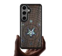 Carveit Custodia in Legno Per Samsung S26 Cover avec Magnetico Incisione in legno e intarsio di cozze Compatibile MagSafe con Galaxy S26 Custodia (Legno nero-Sussurro Dell'Abisso)