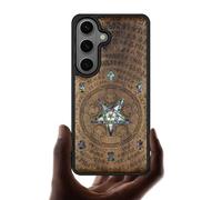 Carveit Custodia in Legno Per Samsung S26 Plus Cover avec Magnetico Incisione in legno e intarsio di cozze Compatibile MagSafe con Galaxy S26 Plus Custodia (Noce-Sussurro Dell'Abisso)