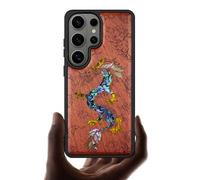 Carveit Custodia in Legno Per Samsung S26 Ultra Cover avec Magnetico Incisione in legno e intarsio di cozze Compatibile MagSafe con Galaxy S26 Ultra Custodia (Rosea-L'Ascesa del Drago)