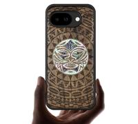 Carveit Custodia Magnetico per Google Pixel 10a Cover avec Custodia Unique Incisione in legno e intarsio di cozze Compatibile MagSafe con Pixel 10a Case (Noce-Mandala Moko Maori)