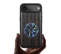 Carveit Custodia Magnetico per iPhone Air Cover avec Custodia Incisione in legno e intarsio di cozze Compatibile MagSafe con 17 Air Case (Legno nero-Echoes of Viking Lore)