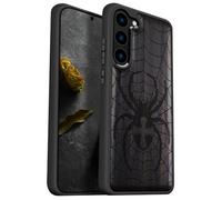 Carveit Custodia per Galaxy S23 Plus Cover [Retro in Legno e Telaio in TPU] Case in Silicone Protezione Compatibile con Samsung S23 Plus Case (Legno nero-Dominio di Ragnatele)