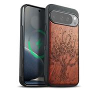 Carveit Custodia per Google Pixel 10/10 Pro Cover avec magnetico [Legno e Telaio in TPU] Case Antiurto Compatibile MagSafe con Pixel 10/10 Pro Custodia (Rosea-Albero incantato)