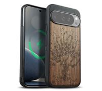 Carveit Custodia per Google Pixel 10 Pro XL Cover avec magnetico [Legno e Telaio in TPU] Case Antiurto Compatibile MagSafe con Pixel 10/10 Pro XL Custodia (Noce-Albero incantato)