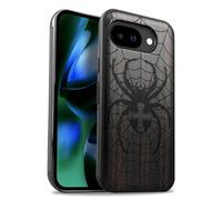 Carveit Custodia per Google Pixel 10a Cover avec magnetico [Legno e Telaio in TPU] Case Antiurto Compatibile MagSafe con Pixel 10a Custodia (Legno nero-Dominio di Ragnatele)