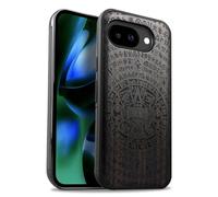 Carveit Custodia per Google Pixel 10a Cover avec magnetico [Legno e Telaio in TPU] Case Antiurto Compatibile MagSafe con Pixel 10a Custodia (Legno nero-Mysterious Maya Totem)