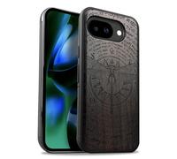 Carveit Custodia per Google Pixel 10a Cover avec magnetico [Legno e Telaio in TPU] Case Antiurto Compatibile MagSafe con Pixel 10a Custodia (Legno nero-Mysterious Dragonfly)