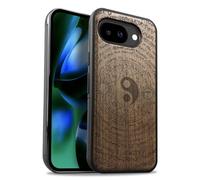 Carveit Custodia per Google Pixel 10a Cover avec magnetico [Legno e Telaio in TPU] Case Antiurto Compatibile MagSafe con Pixel 10a Custodia (Noce-Mysterious Yinyang)