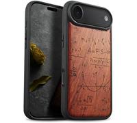 Carveit Custodia per iPhone 17 Air Cover Legno avec magnetico [Legno e Telaio in TPU] Case Antiurto Compatibile MagSafe con Apple iPhone Air Custodia (Rosea-Il Linguaggio dell'Universo)