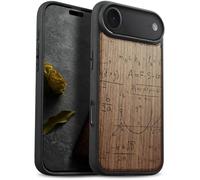 Carveit Custodia per iPhone 17 Air Cover Legno avec magnetico [Legno e Telaio in TPU] Case Antiurto Compatibile MagSafe con Apple iPhone Air Custodia (Noce-Il Linguaggio dell'Universo)