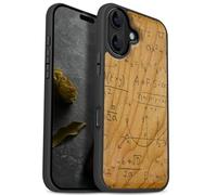 Carveit Custodia per iPhone 17 Cover Legno avec magnetico [Legno e Telaio in TPU] Case Antiurto Compatibile MagSafe con Apple 17 Custodia (Ciliegia-Il Linguaggio dell'Universo)