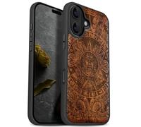 Carveit Custodia per iPhone 17 Cover Legno avec magnetico [Legno e Telaio in TPU] Case Antiurto Compatibile MagSafe con Apple 17 Custodia (Rosea-Echi dei Maya)